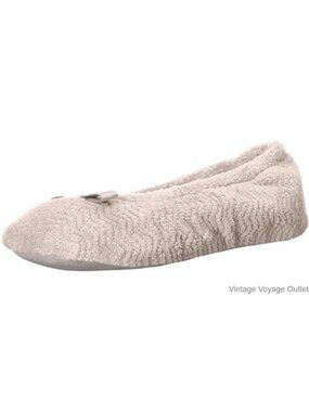 Women's Ballerina Slippers Micro Terry Non-Slip Bow